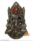 Bronze-toned, 1 feet tall Chatrapati Shivaji Maharaj statue, intricately detailed fiber figurine for home decor or spiritual homage