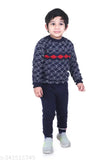 Kids' wool full sleeve round neck sweater with printed net pattern - vibrant and stylish for children's fashion, 12-18 months to 4-5 years