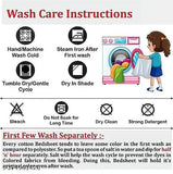 Pure cotton double bedsheet combo with 2 pillow covers, botanical print, ideal for heavy winter, adult use