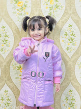 Nylon winter wear jacket for baby girl, solid pattern, suitable for daily and party wear