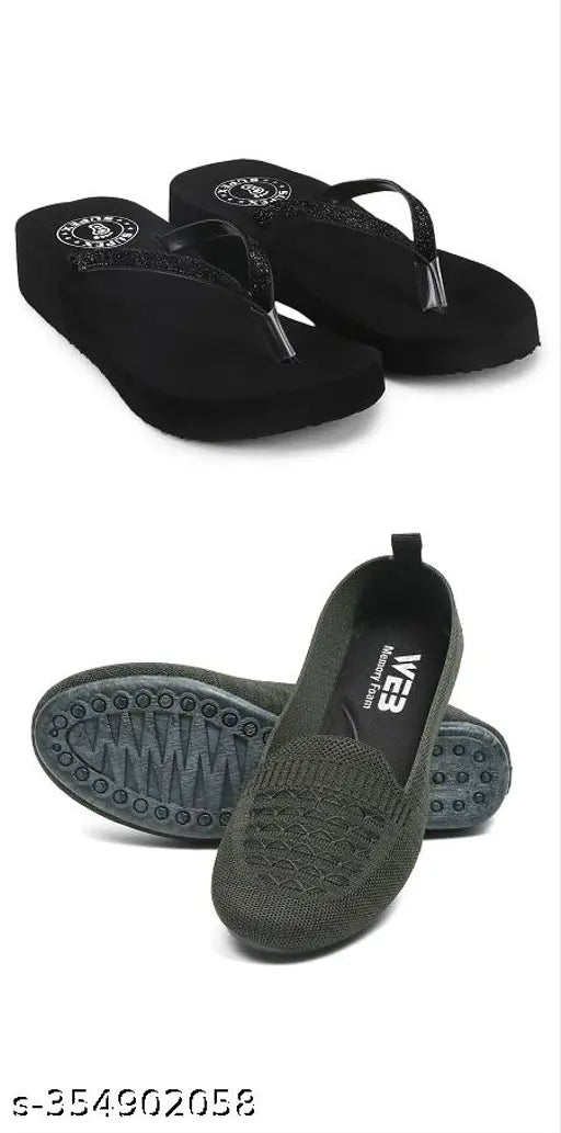 Comfortable ethnic mesh loafers (2 pack), high quality, skin-friendly, women's & girls slippers - Indian origin