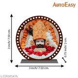 Multicolor acrylic Khatu Shyam Idol for car or home decor, ideal gift, 7.5cm x 7.5cm x 2cm size