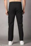 Stylish 6-pocket cotton cargo pants, solid color, size 34, from India