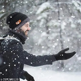 Warm winter knit balaclava cap with fur net pattern, includes touchscreen gloves - Indian-made accessory