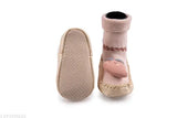 Soft cotton anti-skid ankle socks shoes for toddlers, breathable booties in pink for kids aged 6 months to 2 years. Hand-crafted with care for a comfortable fit and safe play