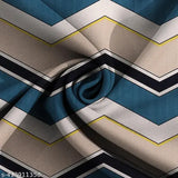 Rare Bird Beige 300TC Zigzag Fitted Bedsheet - Cotton blend, geometric pattern, machine washable bed linen for summer bedroom decor