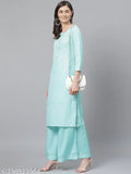 Vaamsi Women's Printed Poly Crepe Kurta Palazzo Set, India-made partywear in pack of 2