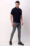 Men's cotton short-sleeve solid T-shirt, M size with chest size 19in and length size 27in, made in India