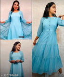 Georgette fabric, woven design, three-quarter sleeve Zikzak Jacket Kurta - India-made fashionable and comfortable everyday wear