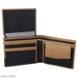 Stylish faux leather men's wallet, trendy accessory for everyday use (10cm x 9cm)