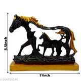 Antique black and gold finish resin horse foal showpiece, size 28x8x21 cm. Perfect for home decor, office or living room, good luck and prosperity symbol. Handmade art crafts product for beautiful homes or offices. Ideal gift for housewarming, anniversary, parents, mothers day, wedding, birthday, new house, festive occasions like Diwali, Raksha Bandhan, Grah Pravesh, corporate gifts. Country of origin: India