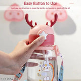 Trendy pink silicone water bottle for kids, BPA-free, school-friendly, 600ml capacity