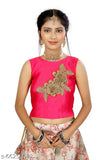 cotton blend floral print lehenga choli and dupatta set, sleeveless and flared, perfect for Indian girls' festivals