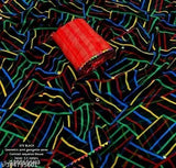 Multicolor striped Kalamkari print georgette saree for women, free size, Indian artistry and comfort