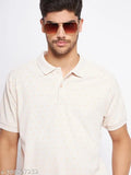 Mens cotton half sleeves printed polo t-shirt on mannequin, vibrant design, M size, India origin