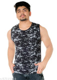 Cotton Yardley Yono printed sleeveless tee, broad shoulder round neck, M size (18in chest, 26.5in length)