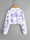 Women's blue cloud trendy shirt neck full sleeves tshirt, printed net, long sleeve, lycra fabric