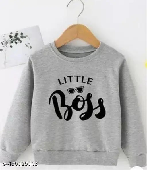 Premium cotton kids sweatshirt with long sleeves, printed net design, ideal for winter wear and available in sizes from 2-10 years old