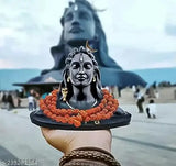 Adiyogi Ji resin statue with Rudraksha Mala, intricately handcrafted for home decor or car dashboard. Miniature replica of the 112 feet tall Adiyogi Shiva statue in Isha Yoga Center, Coimbatore, Tamil Nadu. Made in India