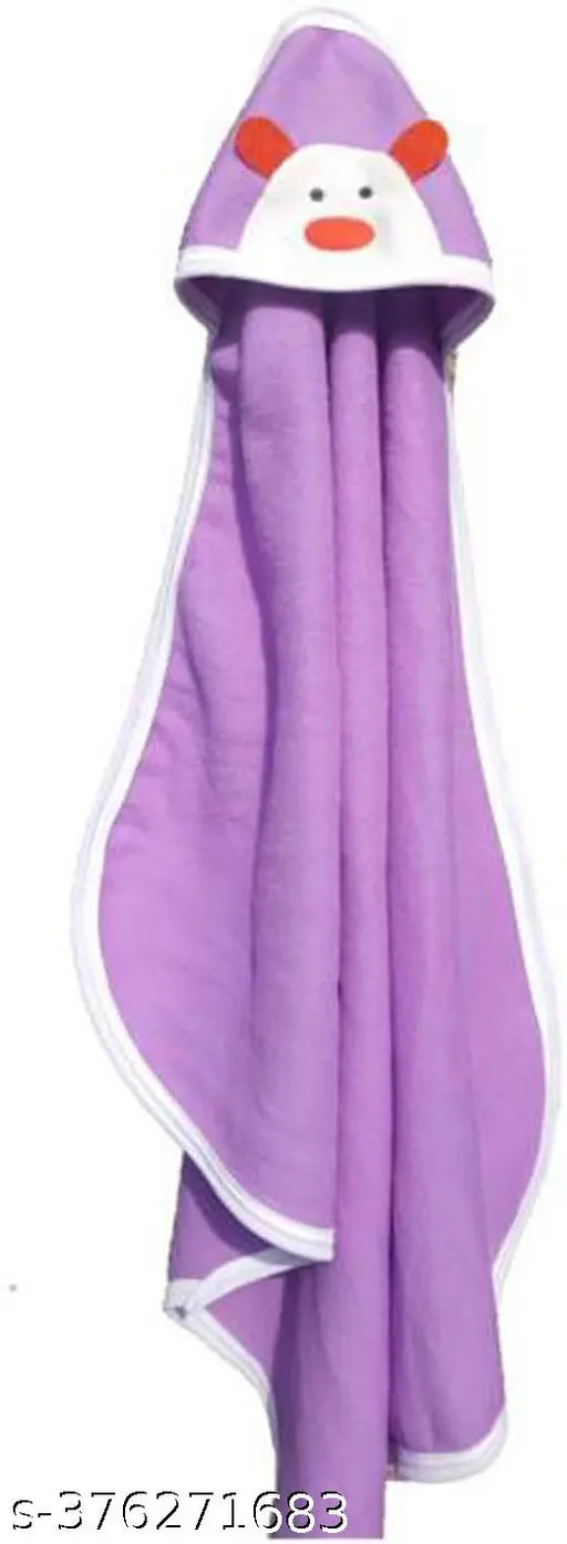 Multicolor embroidered polyester hooded baby blanket set for boys & girls (3pcs), ideal for heavy winter use