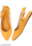 Yellow synthetic ballerinas by Laxmi Trace, stylish and comfortable women's sandals for parties