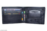 Genuine leather black men's casual/formal wallet for travel and parties, featuring 2 compartments and a free size of 12x9 cm. A premium quality accessory that keeps essentials secure, ideal for gifting. Texture: Solid Color: Black Country of Origin: India