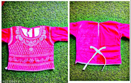 Velvet kids western party wear lahenga choli, embellished lehenga for little princess on special occasions