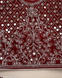 Velvet embellished mirror work lehenga-choli for kids, traditional Indian ethnic wear for baby girls and girls