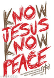 Jesus peace printed cotton blend t-shirt, three-quarter sleeves, oversized fit, ultimate comfort
