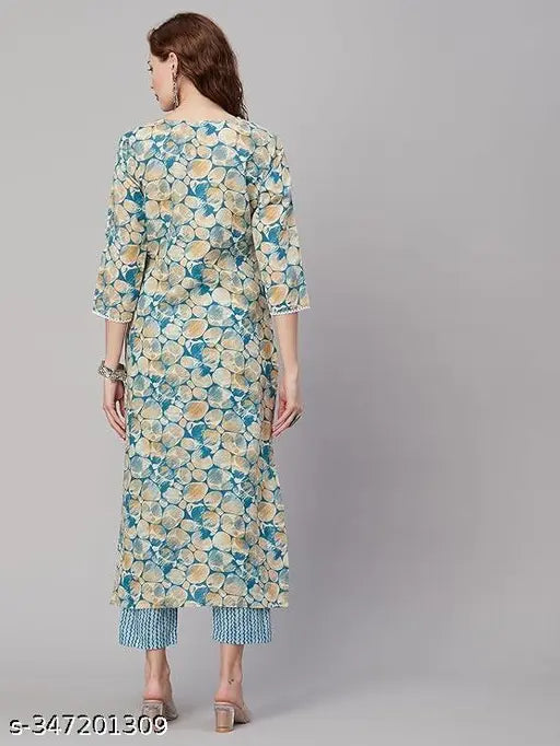 Cotton blend three-quarter sleeve printed shirt, Indian fashion for women sizes XS to XXXL