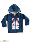 Teal blue embroidered cotton hoodie for kids, high quality double layer and comfortable for 6-24 months