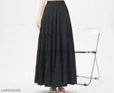 Black rayon skirt, stylish and attractive for women and girls, self-designed and flexible
