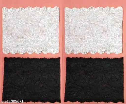 Cotton canvas checked Under Hijab Cap Pack of 4 - Islamic women head wrap net band, designed to securely hold hijabs in place