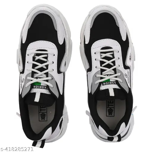 Black synthetic casual shoes for girls, lace-up design with rubber sole, OXPAL branded, size 3 (22in foot length), made in India