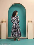 Multicoloured printed cotton maxi dress for girls, comfortable and stylish with a fit and flare silhouette. Breathable, vibrant designs, suitable for play or party wear, sizes 4-14 years