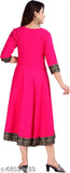 Rayon Anarkali Kurta, single-colored Indian fashion with three-quarter sleeves, perfect for parties or events