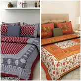 Jaipuri cotton printed double bedsheet 90x100, superfine quality, ideal for summer adult use, featuring intricate Indian prints