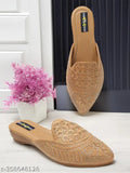 Synthetic embellished belly for girls and women, open back design, stylish ballerina look in trending strap style. Party wear or casual, boost your fashion with BAMBAM bellies. India origin