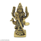 Brass gold small size Murugar statue Kartikeya idol Subrahmanya Swami, traditional Indian deity figurine on display