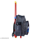 Grey waterproof trolley bag (30 L), kid's school travel bag with cute duck design, polyester net material