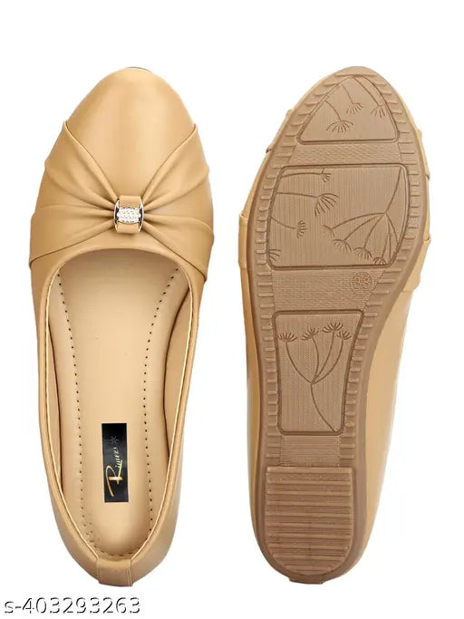 Colorblocked PU ballerinas, trendy slip-ons by Rimezs. IND-4, IND-5, IND-6 sizes available