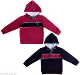 Cotton Vivex Boys sweatshirt with hood (self-design net), long sleeves, size: 2-3 Years