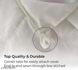 White microfiber reversible satin striped comforter/duvet for single bed, premium quality and all-season versatility