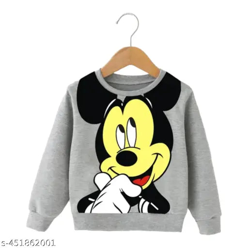 Gray and blue Mickey multi-pack kids' sweatshirts: Stylish long sleeve cotton garments, printed pattern
