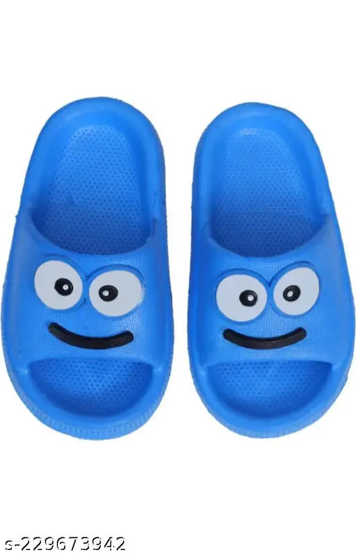 Multicolor cartoon character slip-on flip flops for kids (12-4 years), made from silicone and rubber