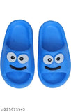 Multicolor cartoon character slip-on flip flops for kids (12-4 years), made from silicone and rubber