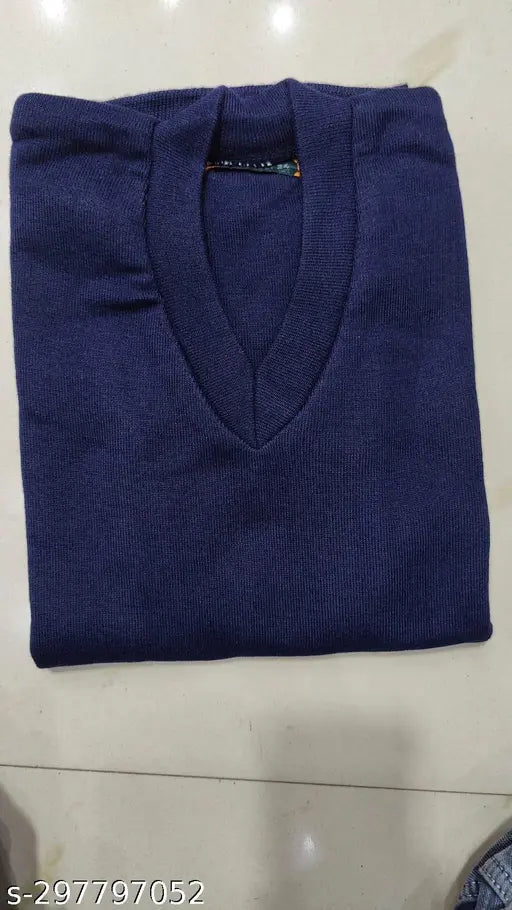 Woolen school uniform sweater, solid design for kids aged 4-14 years, made in India