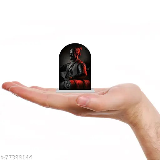 Multicolor acrylic Chhatrapati Shivaji Maharaj statue for home decor or car dashboard, ideal gift for offices, weddings, festivals, and more