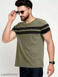 Mens cotton blend half sleeve striped t-shirt pack of 2, S-XL sizes for casual look