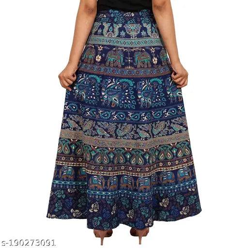 Cotton printed net western skirt for fashionable women, fashion-forward and stylish skirt on display, size 36-44 waist